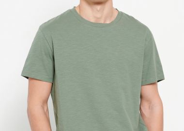 Loose fit μονόχρωμο t-shirt - FUNKY BUDDHA - 