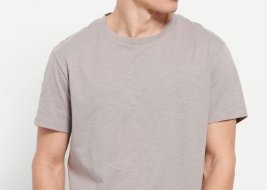 Loose fit μονόχρωμο t-shirt - FUNKY BUDDHA - 