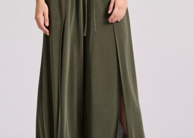 Loose fit παντελόνα με ελαστική μέση - FUNKY BUDDHA - 