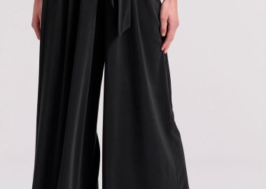 Loose fit παντελόνα με ελαστική μέση και ζώνη - FUNKY BUDDHA - 