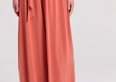 Loose fit παντελόνα με ελαστική μέση και ζώνη - FUNKY BUDDHA - 