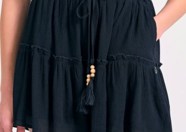 Loose fit skort με βολάν και κέντημα - FUNKY BUDDHA - 