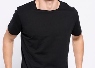 Loose fit t-shirt με raw cut λαιμόκοψη - FUNKY BUDDHA - 