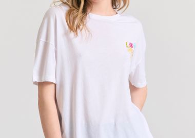 Loose fit t-shirt με text artwork τύπωμα στην πλάτη - FUNKY BUDDHA - 