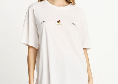 Loose fit t-shirt με τύπωμα στην πλάτη - FUNKY BUDDHA - 