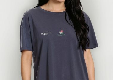 Loose fit t-shirt με τύπωμα στην πλάτη - FUNKY BUDDHA - 