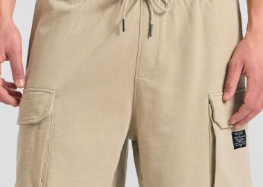 Loose tapered fit αθλητική cargo βερμούδα - FUNKY BUDDHA - 