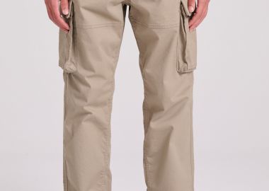 Loose tapered fit cargo παντελόνι σε ζακάρ ύφανση - FUNKY BUDDHA - 