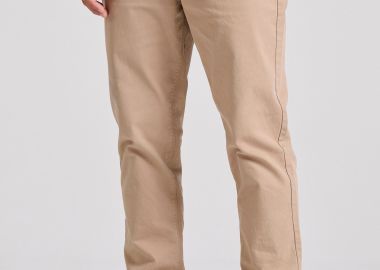 Loose tapered fit casual παντελόνι σε ζακάρ ύφανση - FUNKY BUDDHA - 