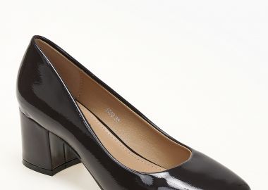 Λουστρίνι χαμηλές γόβες με χοντρό τακούνι - Καφέ - Issue - 