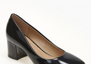 Λουστρίνι χαμηλές γόβες με χοντρό τακούνι - Μαύρο - Issue - 