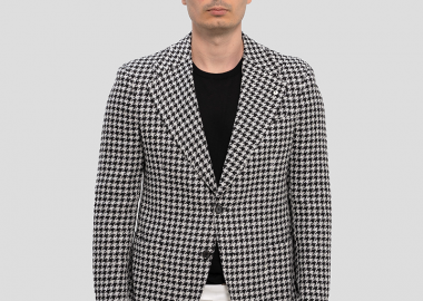 LUBIAM Ανδρικό Houndstooth Pattern Single-Breasted Blazer - LUBIAM - 