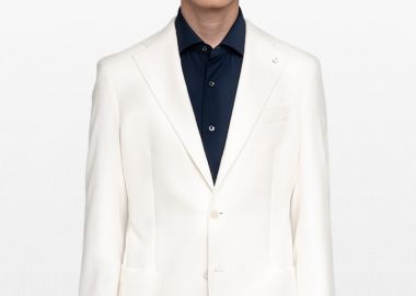 LUBIAM Ανδρικό Λευκό Single-Breasted Blazer - LUBIAM - 