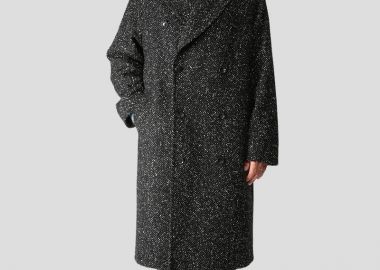 LUBIAM Ανδρικό Μαύρο Double-Breasted Coat - LUBIAM - 