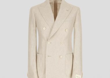 LUBIAM Ανδρικό Μπεζ Double-Breasted TOM Jacket - LUBIAM - 