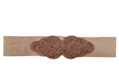 lurex ελαστική ζώνη Kleo rose gold - PerfectDress.gr - 
