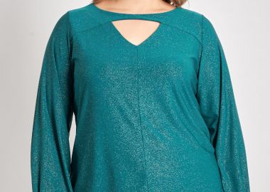 Lurex μπλούζα με άνοιγμα στο ντεκολτέ -  - 