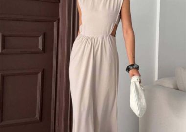 LYDIA ΓΥΝΑΙΚΕΙO ΑΜΑΝΙΚΟ MAKΡΥ ΦΟΡΕΜΑ (ΕΚΡΟΥ) - SOU - 