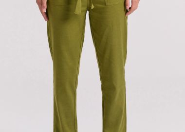 Lyocell blend cropped παντελόνι με ζώνη - FUNKY BUDDHA - 