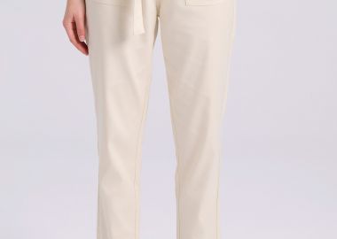 Lyocell blend cropped παντελόνι με ζώνη - FUNKY BUDDHA - 