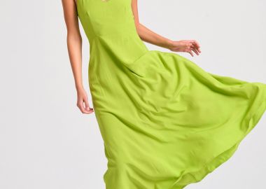 Lyocell blend μίντι φόρεμα με ανοιχτή πλάτη - FUNKY BUDDHA - 