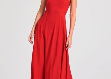 Lyocell blend μίντι φόρεμα με ανοιχτή πλάτη - FUNKY BUDDHA - 