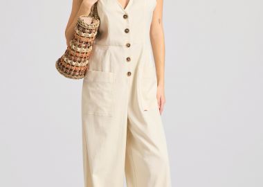 Lyocell blend ολόσωμη φόρμα με τσέπες - FUNKY BUDDHA - 