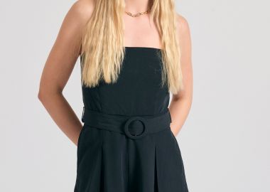 Lyocell blend ολόσωμη φόρμα σορτς με ζώνη - FUNKY BUDDHA - 