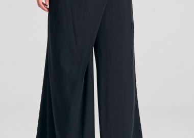 Lyocell blend παντελόνι με ασύμμετρο κούμπωμα - FUNKY BUDDHA - 