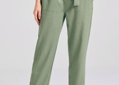 Lyocell blend παντελόνι με ζώνη στη μέση - FUNKY BUDDHA - 