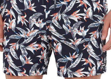Μαγιό Βερμούδα Funky Buddha Με Φλοράλ Τύπωμα FBM005-071-16-NAVY Ανδρικό - Funky Buddha - 