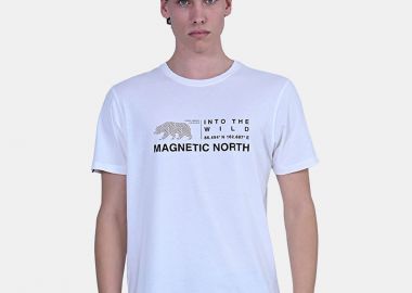 MAGNETIC NORTH INTO THE WILD GRAPHIC T-SHIRT ΑΣΠΡΟ - MAGNETIC NORTH - 