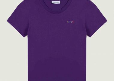 Maison Labiche γυναικείο βαμβακερό T-shirt μονόχρωμο με lettering 