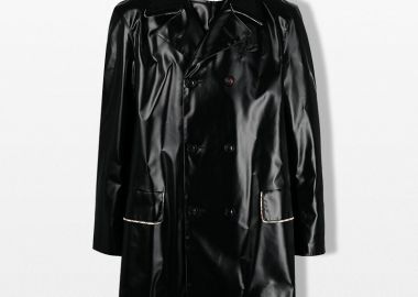 MAISON MARGIELA Ανδρικό Μαύρο Black Double Breasted Coat - MAISON MARGIELA - 