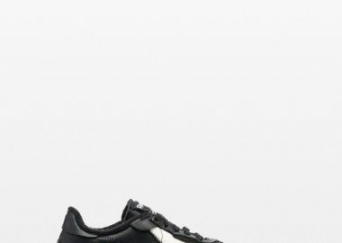 MAISON MARGIELA Ανδρικό Μαύρο Panelled Low Top Sneakers In Black - MAISON MARGIELA - 