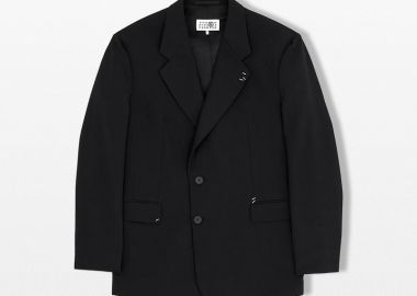 MAISON MARGIELA Ανδρικό Μαύρο Single-Breasted Stapled Jacket - MAISON MARGIELA - 