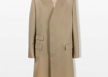 MAISON MARGIELA Ανδρικό Μπεζ Single Breasted Wool Coat - MAISON MARGIELA - 