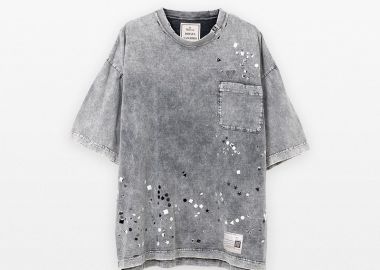MAISON MIHARA YASUHIRO Ανδρικό Γκρι Bleached T-shirt - MAISON MIHARA YASUHIRO - 