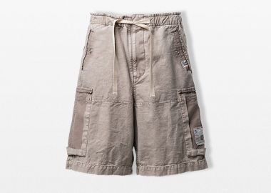 MAISON MIHARA YASUHIRO Ανδρικό Γκρι Damaged Cargo Shorts Pants - MAISON MIHARA YASUHIRO - 