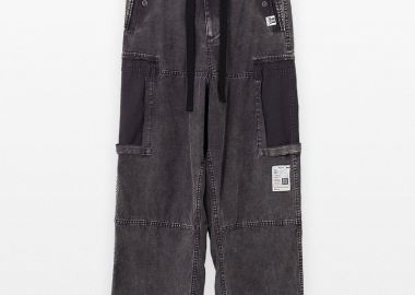 MAISON MIHARA YASUHIRO Ανδρικό Μαύρο Cotton Satin Cargo Pants - MAISON MIHARA YASUHIRO - 