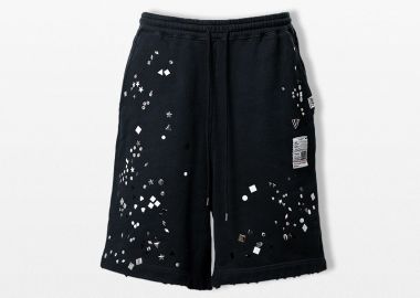 MAISON MIHARA YASUHIRO Ανδρικό Μαύρο Embellished Sweat Shorts - MAISON MIHARA YASUHIRO - 