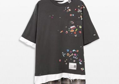 MAISON MIHARA YASUHIRO Ανδρικό Μαύρο Layered T-shirt - MAISON MIHARA YASUHIRO - 