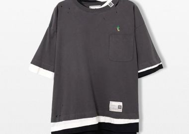 MAISON MIHARA YASUHIRO Ανδρικό Μαύρο Triple Layered T-Shirt - MAISON MIHARA YASUHIRO - 