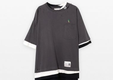 MAISON MIHARA YASUHIRO Ανδρικό Μαύρο Triple Layered T-Shirt - MAISON MIHARA YASUHIRO - 
