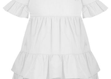 Μακό φόρεμα με βολάν - Λευκό 15-223302-7 - energiers - 