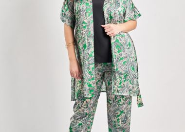 Μακριά εμπριμέ παντελόνα -  - 