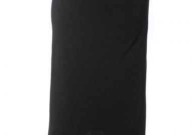 Μακριά φούστα εβαζέ σε light ποιότητα με λάστιχο στη μέση σε μαύρο χρώμα -  - 