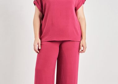 Μακριά παντελόνα washed με δέσιμο -  - 