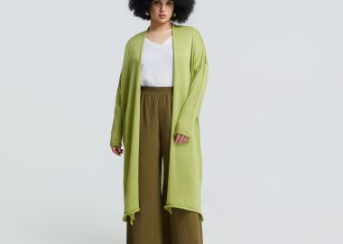 Μακριά πλεκτή ζακέτα με lurex - MAT FASHION - 