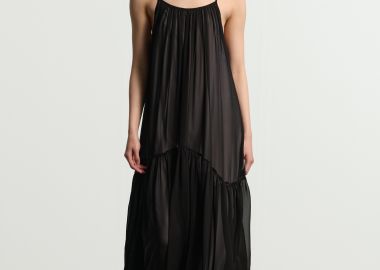 Μακρύ αέρινο φόρεμα με διάφανο layer - 5206634998804 -  - 